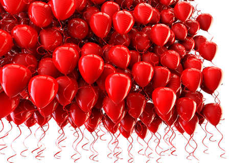 Many balloons isolated over white.Celebration and party background.の写真素材