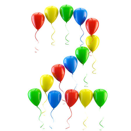 3D rendering.Funny balloons letter for  birthday party and celebrationsの写真素材