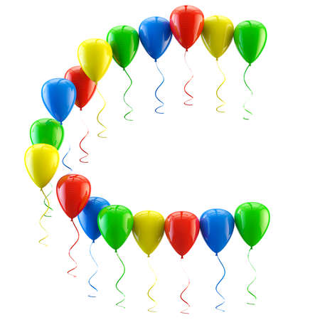 3D rendering.Funny balloons letter for  birthday party and celebrationsの写真素材