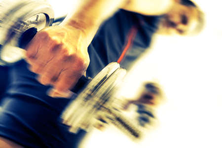 Gym equipment and sport concept.Strong and motion background.Dumbbells.の写真素材