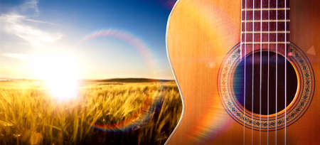 Spanish guitar and music background.Spanish cultureの写真素材