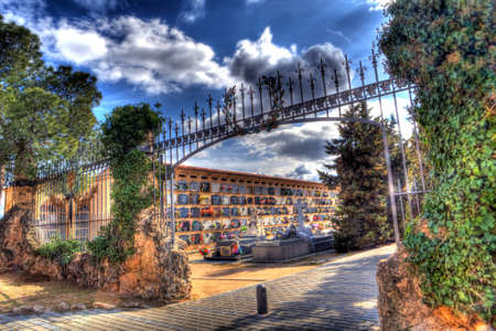 Cemetery gate and graveyards.Religion and christianism の写真素材