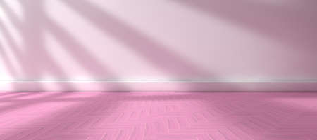 3d illustration.Empty room.Tile floor and white wall background.の写真素材