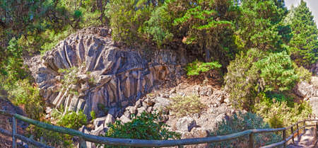 Tenerife landmarks.Stone rose in the mountain.rock formation produced by the volcano.Geological interest point in Canary islandの写真素材
