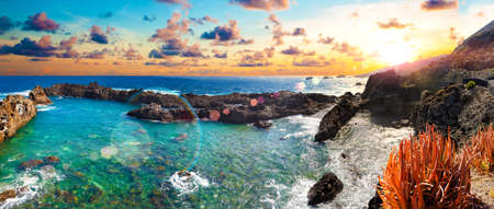 Nature scenic seascape in Canary Island.Travel adventures landscape.Tenerife island scenery.の写真素材