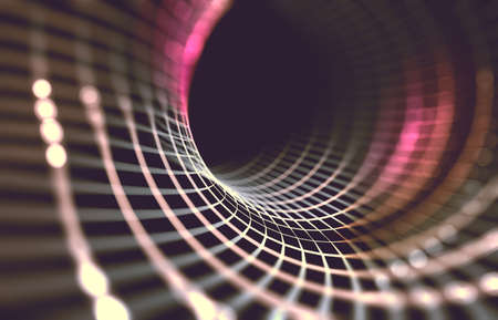 Abstract tunnel and wave background of technology and science
