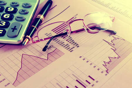 Business and financial concept.Bank accounting and invest backgroundの写真素材