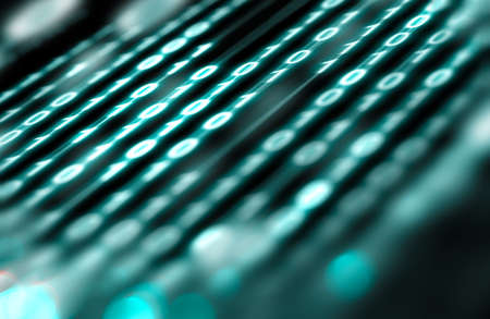 Matrix and binary language abstract background. Technology and computer graphic concept.Binary code close up design.3d renderingの写真素材
