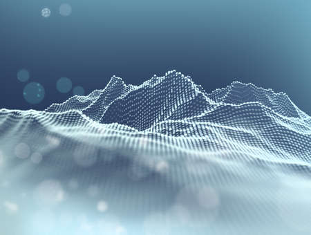 Abstract connecting dots and lines. Close up science and technology dark background.Cloud computing...