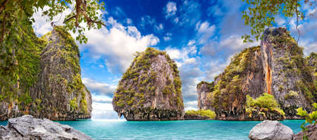 Scenery Thailand sea and island .Adventures and exotic travel concept.Scenic Phuket landscape.Seascape and paradisiacal beachの写真素材