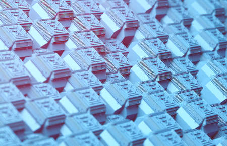 3d illustration.Cubes structure close up.Technology and geometric shapes.Abstract cubes background