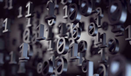 Binary code and machine data in screen.Technology and computingの写真素材