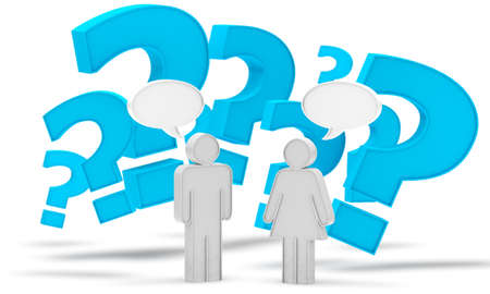 Concept of feminism and equality between men and women. Questions and doubts of women.3d illustrationの写真素材