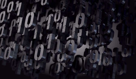 Binary code and machine data in screen.Technology and computing