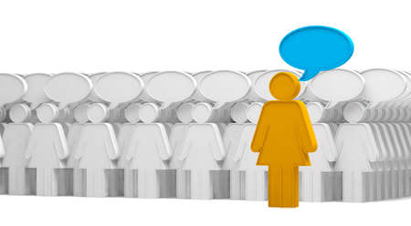 Concept of feminism and equality between men and women. Questions and doubts of women.3d illustrationの写真素材