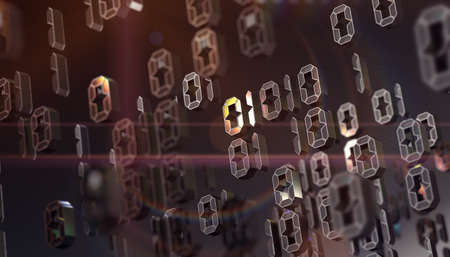 Binary code and machine data in screen.Technology and computingの写真素材
