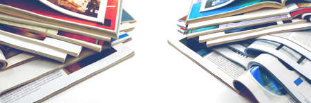 Newspaper and journal. Entertainment and leisure. Publication in magazin and books background