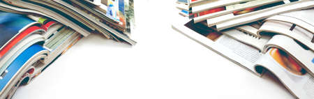 Fashion articles and catalog design over white background.Newspaper and journal. Entertainment and...