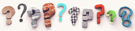 Questions mark isolated over white background.Concept of doubts and questions.Many questions icon.3d illustrationの写真素材