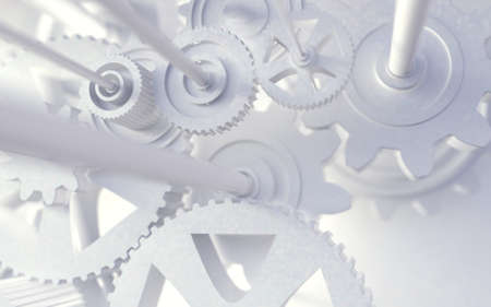 Teamwork and cooperation concept.Group of mechanisms and gears.Industrial and engineering abstract background.3d illustrationの写真素材
