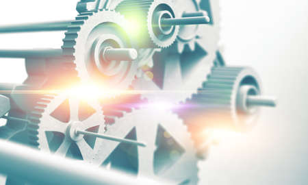 concept of technology in mechanical engineering and the motor industry. Strength and progressの写真素材