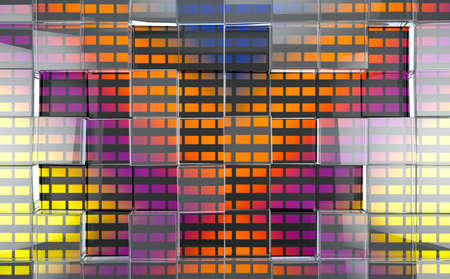Abstract background of transparent and translucent cubes