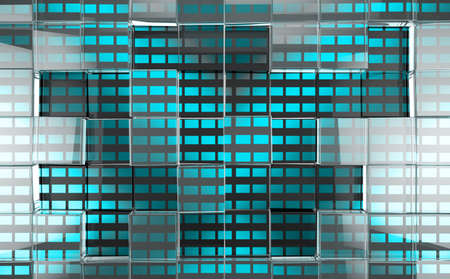 Abstract background of transparent and translucent cubesの写真素材
