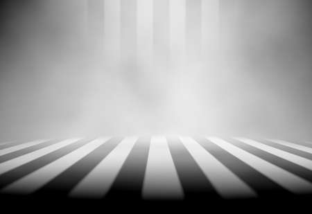 Interior floor and wall background illuminated by spotlightの写真素材