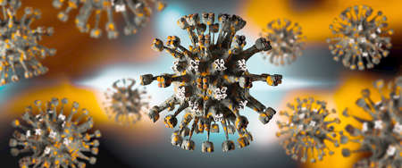 3d illustration of infectious viruses and bacteria.Coronavirus COVID-19