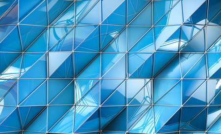 Abstract image background of cubes blocks and rectangles.3d illustration.Blue squares wall surfaceの写真素材