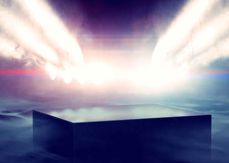 Musical background.Set of lights. Concept of live music and concerts.3d illustrationの写真素材