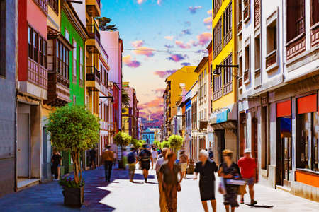 Canary Islands.Tenerife,La laguna village.Travel and tourism in Canariesの写真素材