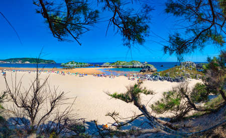 Scenic coasts and coastal towns in northern Spain.の写真素材