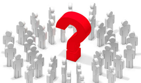 Question mark isolated over white background.Concept of doubts and questionsの写真素材