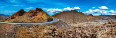 Scenery mountains,volcanoes and craters in wild landscapeの写真素材