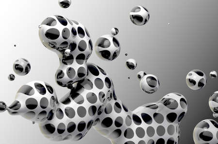 Abstract 3d illustration colorful gradient drop liquid over white background.の写真素材