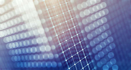 Mesh or net with lines and geometric shapes detail.3d illustrationの写真素材