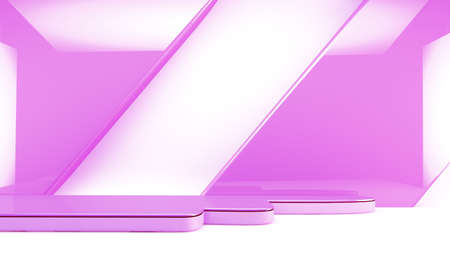 Blank product stand for product presentation.3d illustration of pedestal and a showcaseの写真素材
