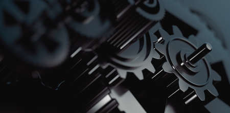 Organization and teamworking concept.Business concept background.Cooperation and communication concept.Industrial and mechanical background. Engine and technology concept.3d illustrationの写真素材