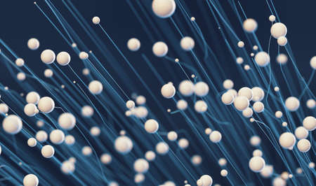 3d illustration design with lines and spheres. Concept of networks and connection.Abstract science...