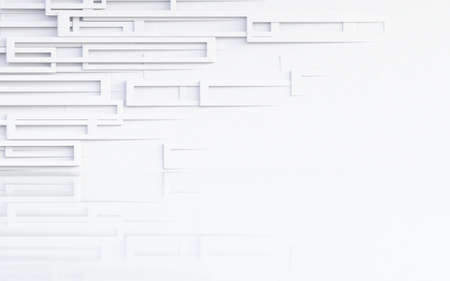 Technology and elegant white and gray shapes background.3d illustration.Abstract white pattern of geometric shapes.の写真素材