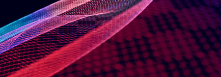Abstract wave background of technology and science.Mesh or net with lines and geometrics shapes...