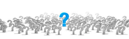 Question mark isolated over white background.Concept of doubts and questions.Question icon.3d illustration.の写真素材
