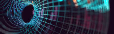 Hi-tech digital data connection system and computer electronic design.3d illustration.Blockchain technology background.の写真素材