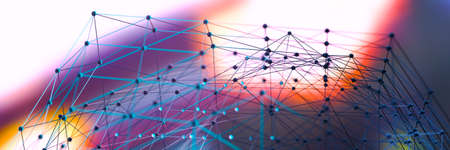 Global network connection and communication concept.Abstract tech background.3d illustration