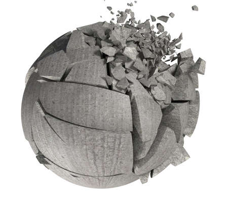 3d rendering broken cracked ball.の写真素材