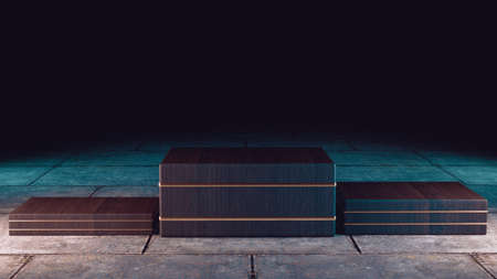 Pedestal or platform on floor.3d illustration.