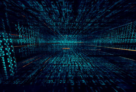 Wallpaper of binary code and binary language concept pattern and big data structure.Net and source code.の写真素材