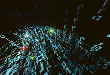 Wallpaper of binary code and binary language concept pattern and big data structure.Net and source code.の写真素材