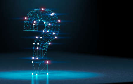 Networking and communication questions.3d illustration.の写真素材